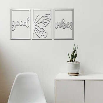 Butterfly Wooden Panels Uplifting Three Piece Wall Art, 6 of 9