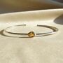 Minimalist Citrine November Birthstone Silver Bangle, thumbnail 1 of 5