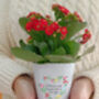 Personalised Floral Heart Plant Pot. Flowerpot For Mum, thumbnail 2 of 6