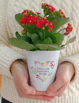 Personalised Floral Heart Plant Pot. Flowerpot For Mum, 2 of 6