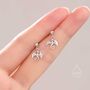 Sterling Silver Tiny Dragon Drop Stud Earrings, thumbnail 5 of 11