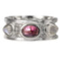Sterling Silver Mixed Gemstone Drum Ring, thumbnail 2 of 10