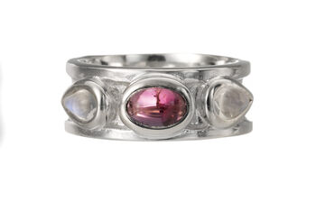 Sterling Silver Mixed Gemstone Drum Ring, 2 of 10