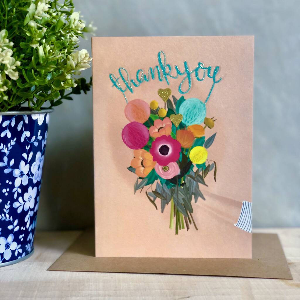 Thank You Bouquet Card By Eldon & Fell | notonthehighstreet.com