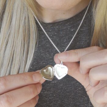 Silver Heart Locket Necklace, 6 of 8