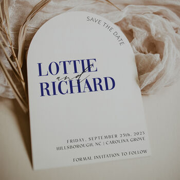 A6 Save The Date Arch Wedding Invitation, 2 of 4