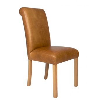 Leather Uist Tweed Country Baby Rollback Dining Chair, 2 of 3