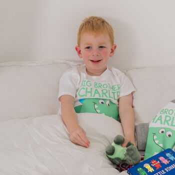 Personalised Dino Big Brother Sister Top / T Shirt, 5 of 6