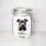 Personalised Staffordshire Terrier Puppy Dog Treat Jar, thumbnail 2 of 2
