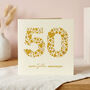 Love Hearts Gold 50th Anniversary Card, thumbnail 1 of 2