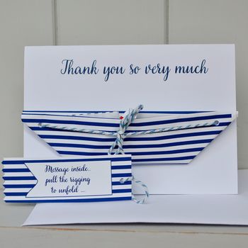 Personalised Nautical Paper Boat Card, 6 of 7