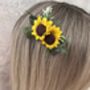 Small Sunflower Flower Hair Wedding Comb, thumbnail 3 of 5