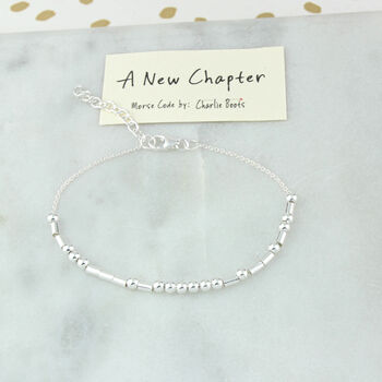 A New Chapter Sterling Silver Morse Code Chain Bracelet, 2 of 8