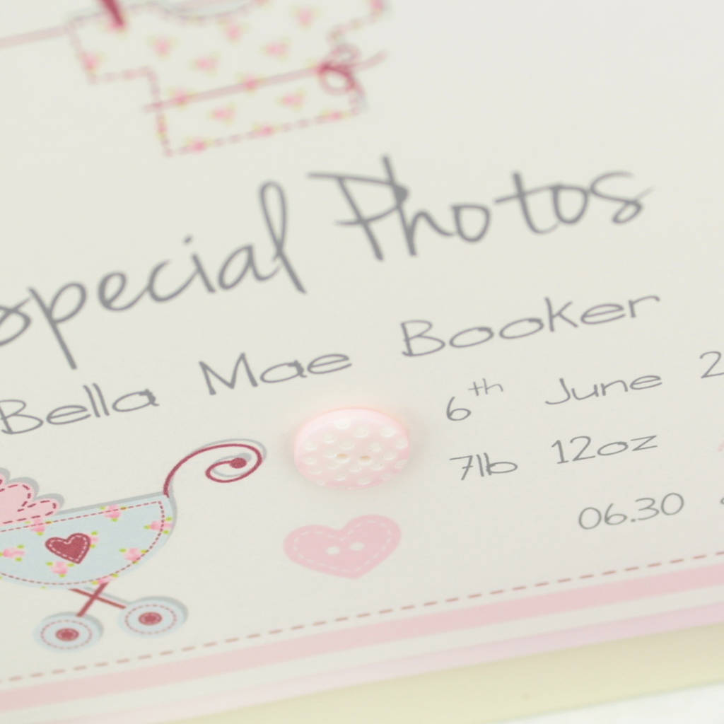 personalised vintage baby photo album by dreams to reality design ltd