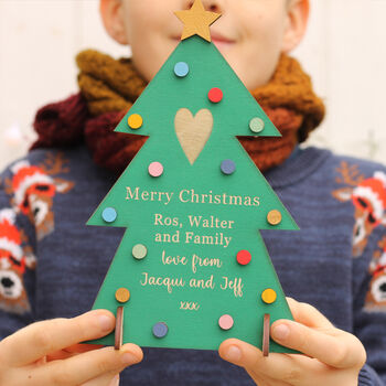 Personalised Wooden Christmas Tree Card, 3 of 3