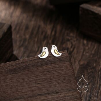 Sterling Silver Little Wren Bird Stud Earrings, 5 of 12