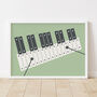 Xylophone Print | Glockenspiel Music Poster, thumbnail 4 of 9