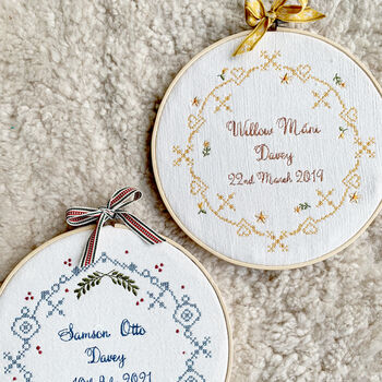 Embroidered Name Hoop Dots, 6 of 7