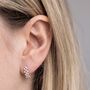 Sterling Silver Triple Swinging Bead Studs, thumbnail 1 of 6