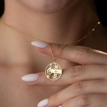 Personalised Treble Clef Name Necklace, 2 of 11