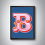 B Letter Bold Carnival Initial Art Print Circus Print, thumbnail 2 of 4