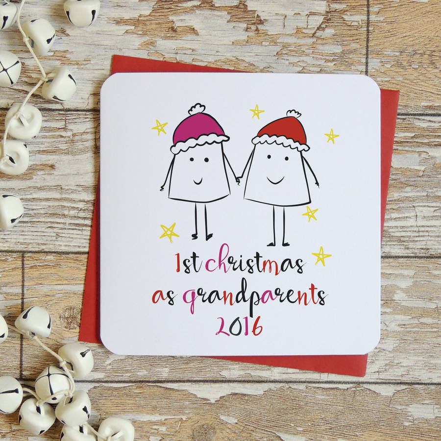 First christmas as grandparents xmas card by parsy card co 