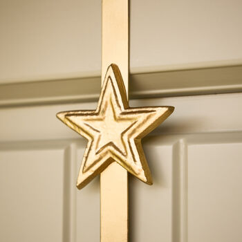 Luxury Gold Star Christmas Wreath Hanger, 3 of 5