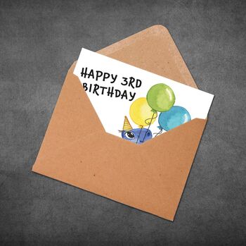 Dinosaur 3rd Birthday Card For Boy, Personalised, 3 of 6