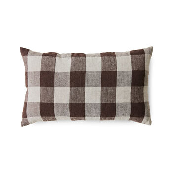 H Kliving Vineyard Brown Woven Check Cushion, 2 of 4