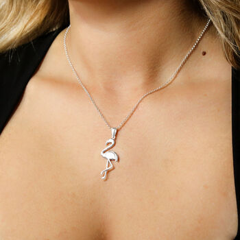 Sterling Silver Flamingo Necklace, 2 of 4