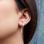 Modern Minimalist Sterling Silver Small Drop Earrings, thumbnail 1 of 10