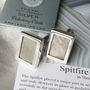 Spitfire Cufflinks Rectangular In Sterling Silver, thumbnail 4 of 5