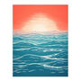 Horizon Hour Abstract Sunset Orange Teal Wall Art Print, thumbnail 6 of 6