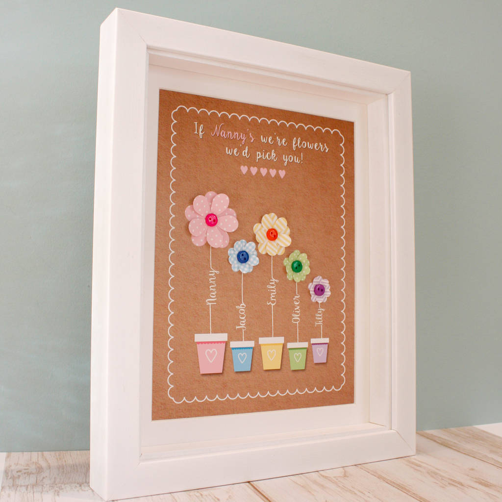 3D Personalised Mother's Day Flower Pot Box Frame By The Little Paper