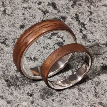 Silver And European Walnut Ring, 4 of 6