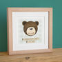 Hand Painted Wooden Bear Print New Baby Or Christening Gift, thumbnail 1 of 7
