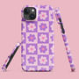 Lilac Daisy Check Snap Phone Case For iPhone And Samsung, thumbnail 1 of 4