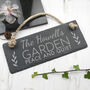 Personalised Our Garden Slate Hanging Sign, thumbnail 1 of 6
