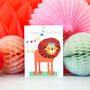 Happy Birthday Lion Mini Card, thumbnail 3 of 4