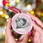Personalised Baby's First Christmas Pastel Photo Bauble, thumbnail 1 of 5