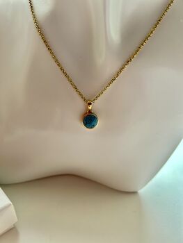 Turquoise 18ct Gold Plated Vermeil Silver Pendant Necklace, 11 of 11