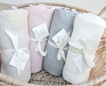 Bamboo Knit Swaddle Blanket For Baby, 3 of 5