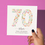 Floral Fun Personalised 70th Birthday Card, thumbnail 1 of 5