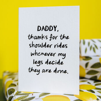 Personalised Funny “Shoulder Rides” Daddy/Mummy Card, 2 of 7
