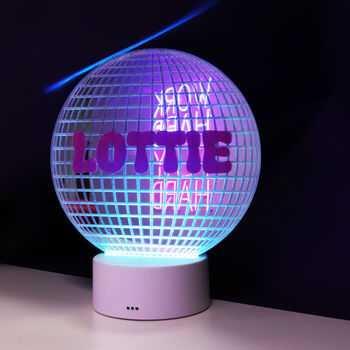 Personalised Disco Ball LED Light, 4 of 12