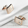 Personalised Rose Gold Plated Cufflinks With Crystal, thumbnail 3 of 7