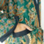 Green Men's Full Length Batik Kimono Robe, thumbnail 6 of 6