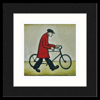 Framed 'Bicycle Man' Print. Lowry Style, 2 of 4