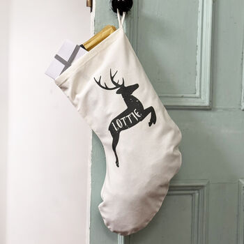 Personalised Reindeer Name Christmas Stocking, 4 of 5