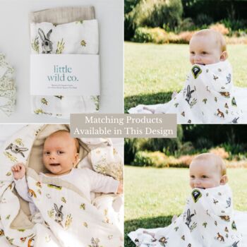 Woodland Bamboo Organic Cotton Muslin Swaddle Blanket, 6 of 6